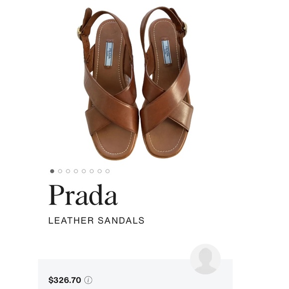 Authentic Prada 38.5/8 Brown Leather Crossover & Cork Wedge Sandal Platform Heel - Picture 10 of 11